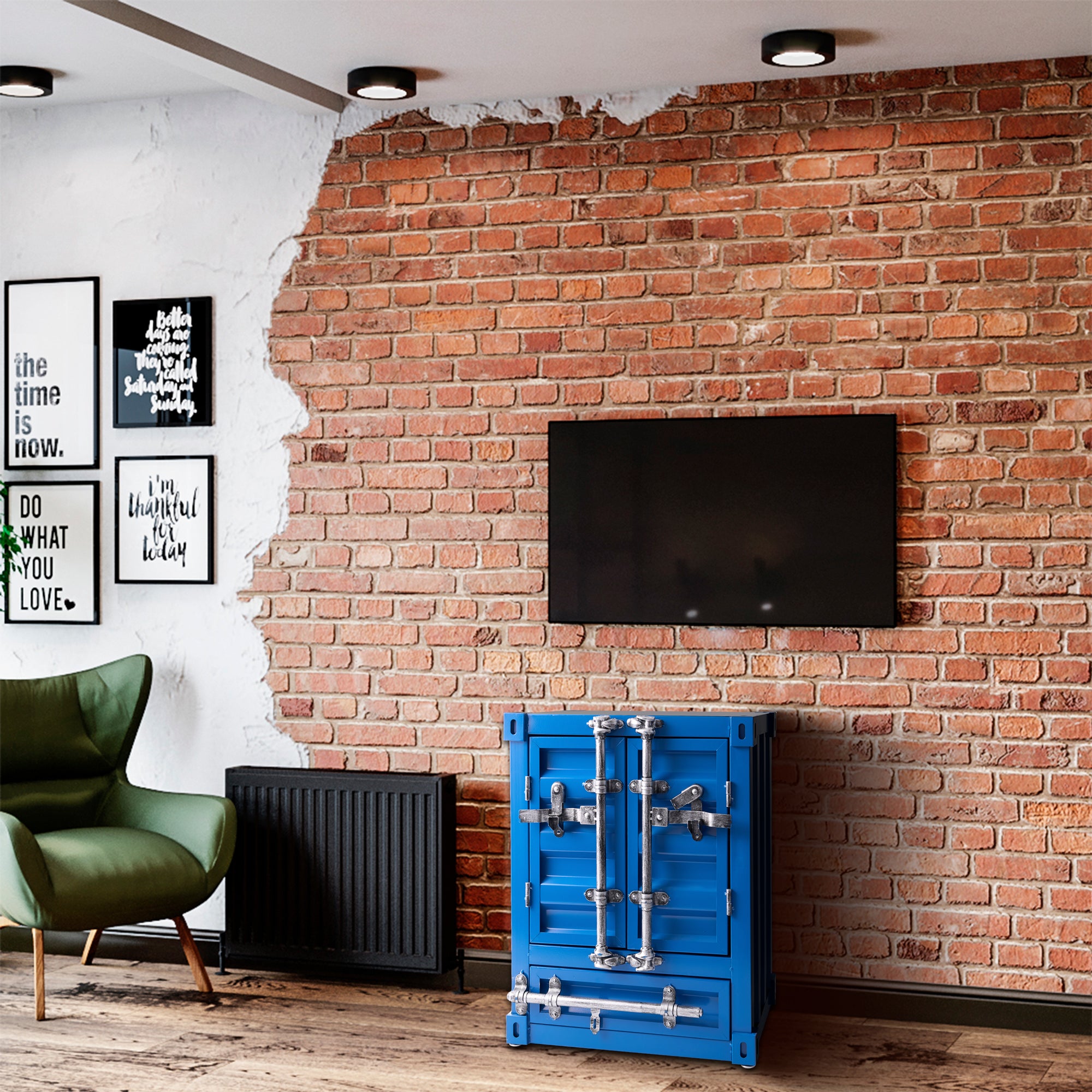 Industrial-style Container Storage, Side Table, End Table | EP ...