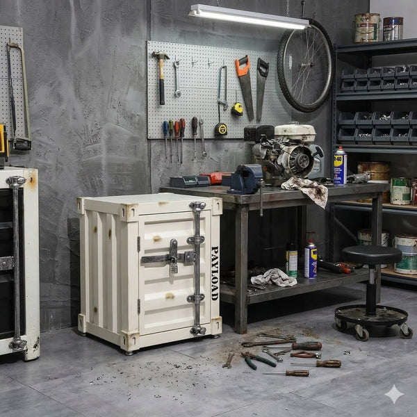 19.7 inch Industrial-style Container Storage, Side Table, End Table ...