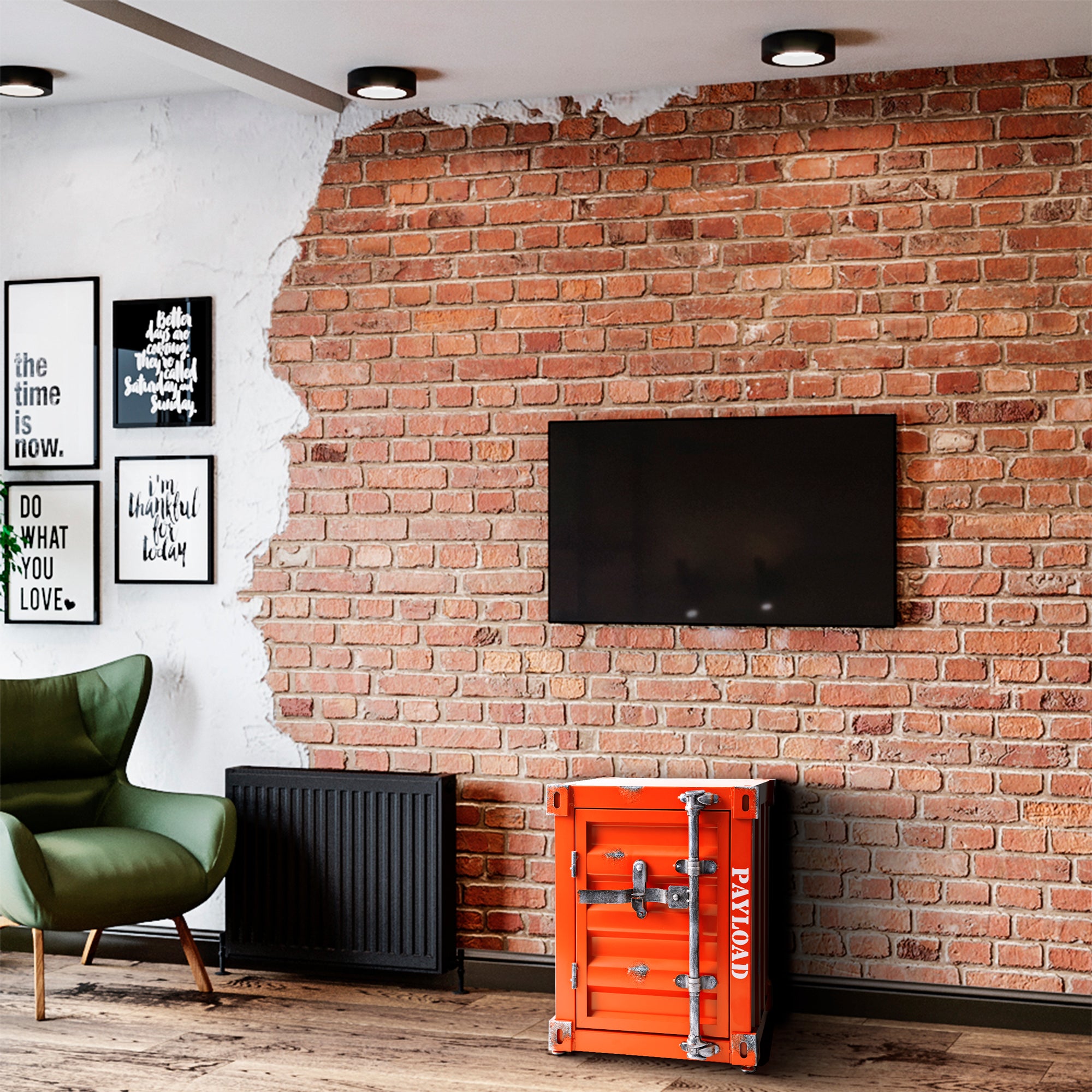 19.7 inch Industrial-style Container Storage, Side Table, End Table ...