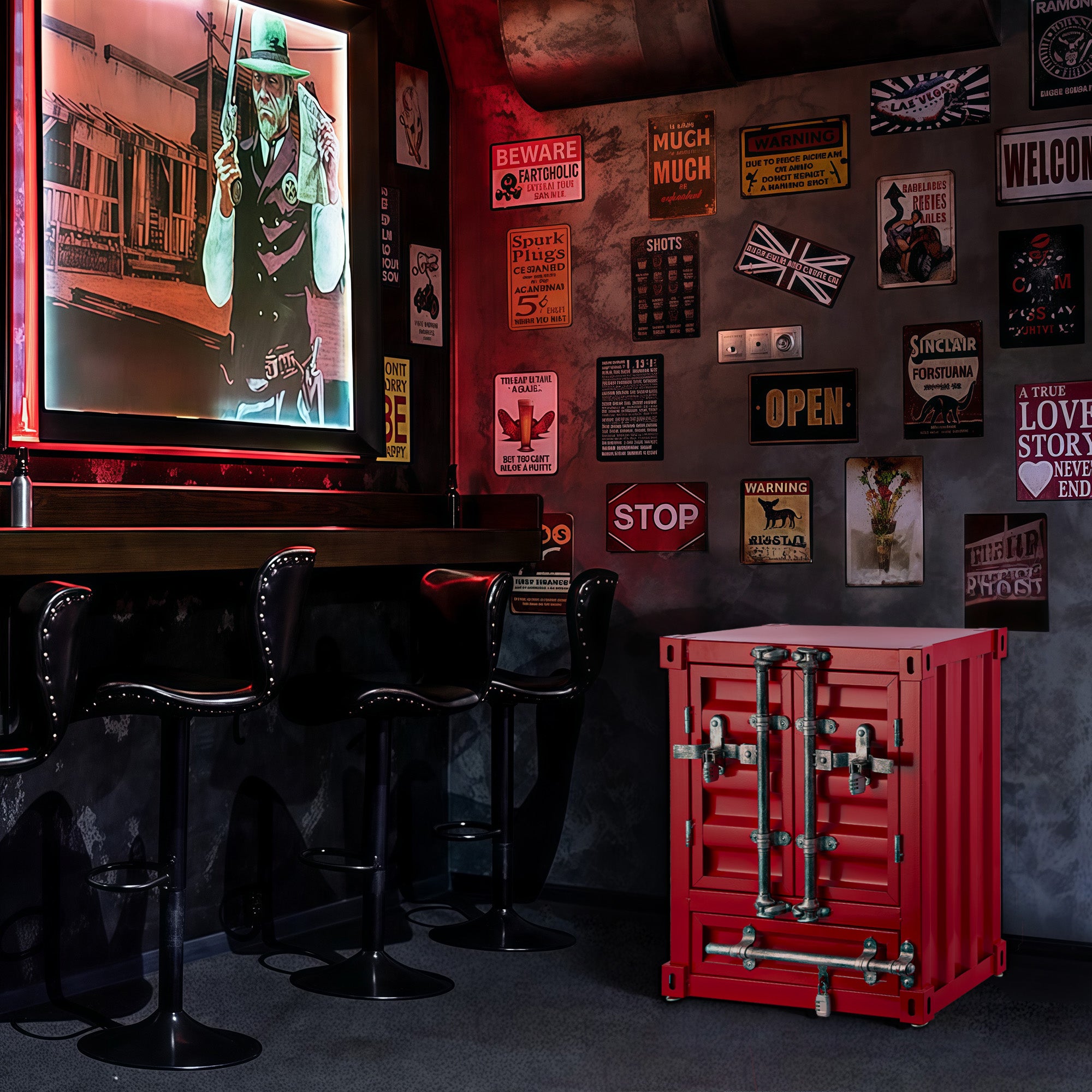 Industrial-style Container Storage, Side Table, End Table | EP ...