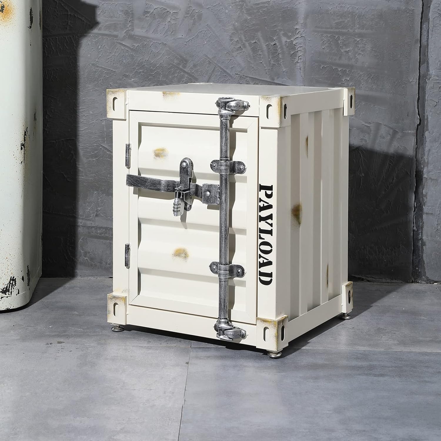 Container End Table 19.7 inch Industrial-style Container Storage, Side Table, End Table ...