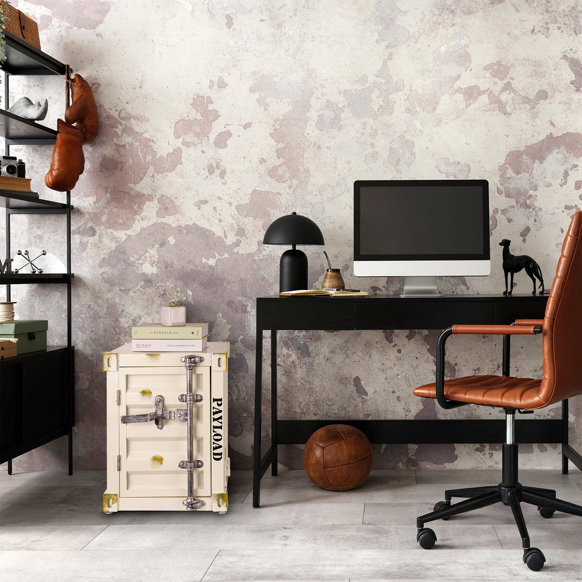 19.7 inch Industrial-style Container Storage, Side Table, End Table ...