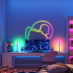 RGB corner table lamp for game room