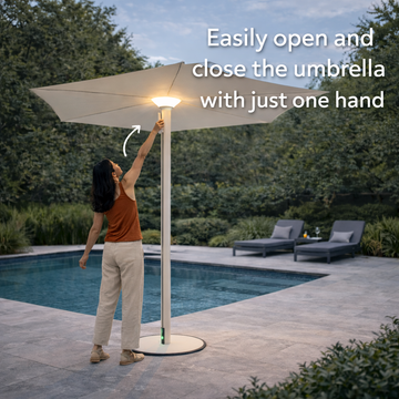 Automatic Solar Patio Umbrella with LED Lighting