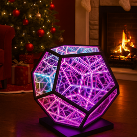 Infinity Infinity Dodecahedron Magic Table Lamp, Gift for Him