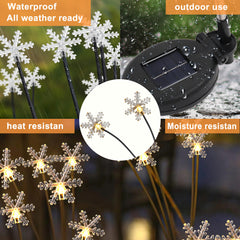 8 Pack Snowflake Solar Swaying Garden Lawn Lights