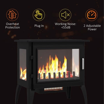 1500W 24" Electric Fireplace Stove