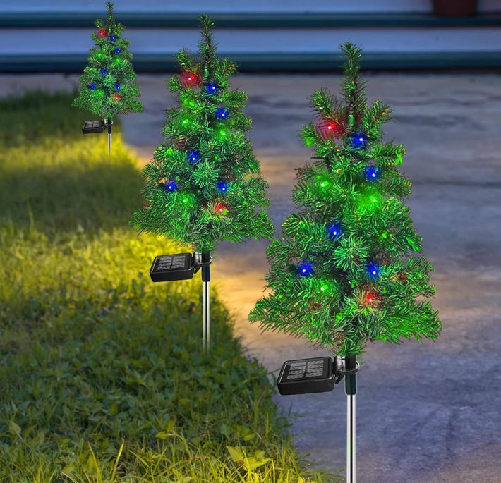 4pcs Sets Of Solar Christmas Tree Lights, Holiday Decorations, Outdoor Courtyards, Gardens, Lawns, Path Lights