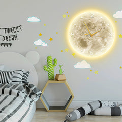 Moon Wall lamp with clock for kids room