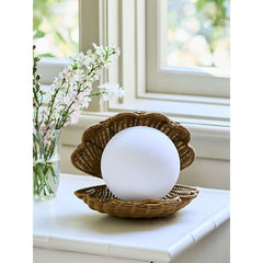 Handmade Wicker Bedside lamp - Shell Lamp