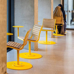 Modern Swivel Outdoor Chair with Integrated Side Table