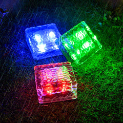 6-Pack RGB COLOR Solar Powered Ice Bricks Path Lights