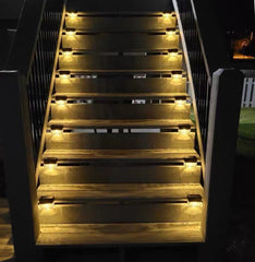 Solar path lights for outdoor staircase