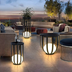 Outdoor Solar Power LED side table for patio