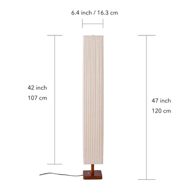 Modern Fabric Column Floor Lamp with Pleated Shade