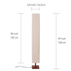 Modern Fabric Column Floor Lamp with Pleated Shade
