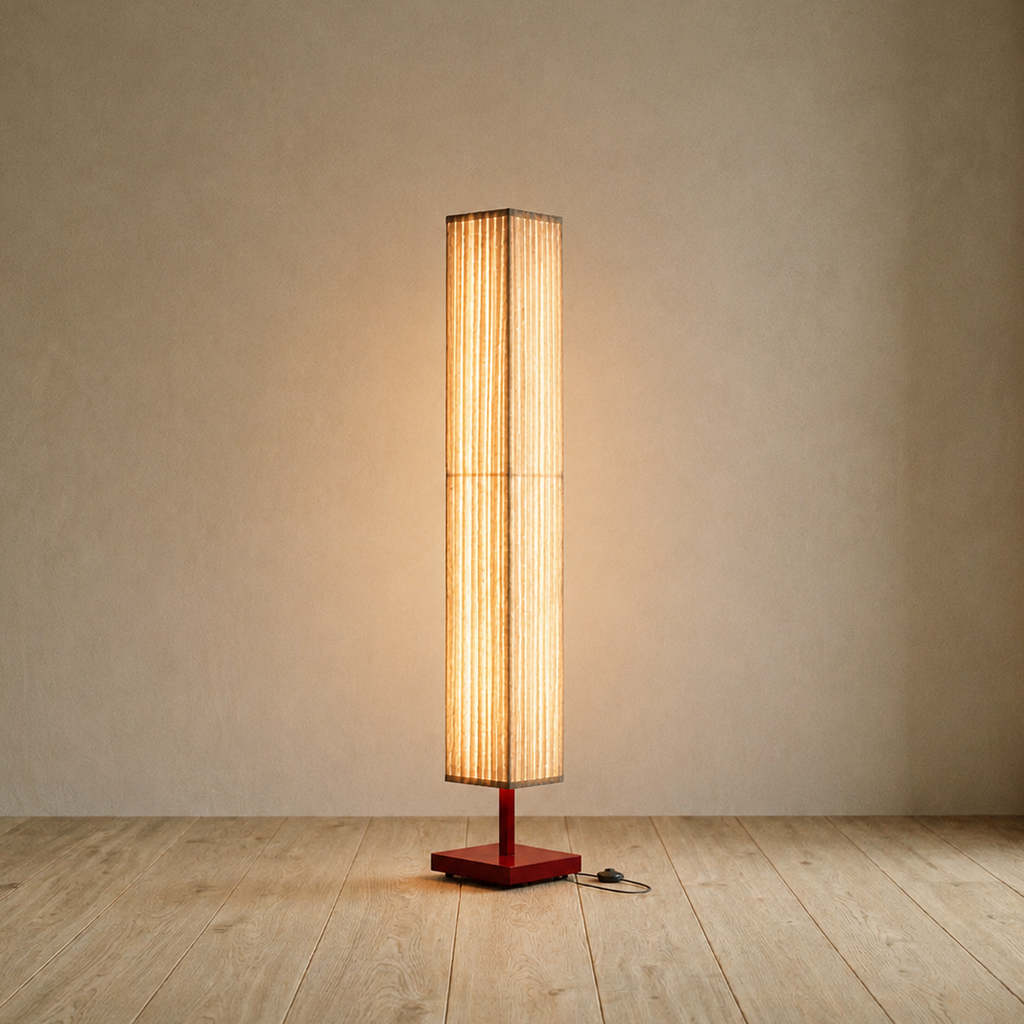 Modern Fabric Column Floor Lamp with Pleated Shade, 3 Color