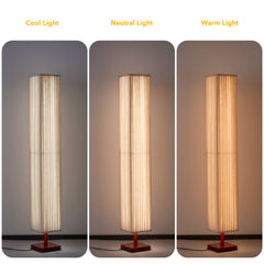 Modern Fabric Column Floor Lamp with Pleated Shade