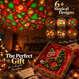 USB Christmas Tree Projector Night Light, with 6 Festive Scenes