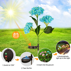 2-Pack Solar Powered Hydrangea Pathway Light