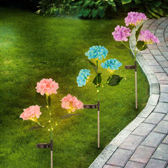 2-Pack Solar Powered Hydrangea Pathway Light