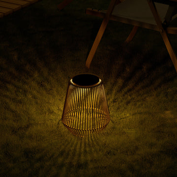 Solar Powered Outdoor Rattan Lantern