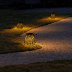 Solar Powered Outdoor Rattan Lantern