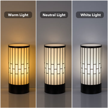 Japanese Style Floor Lamp, Cylindrical Table Floor Lamp with Fabric Shade, Warm Ambient LED Lamp for Living Room, Bedroom, Reading Nook, Minimalist Home Decor