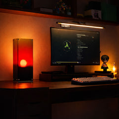 Sunrise Triangle Table Lamp - Interactive Sunset Mood Light with Manual Height-Adjustable 