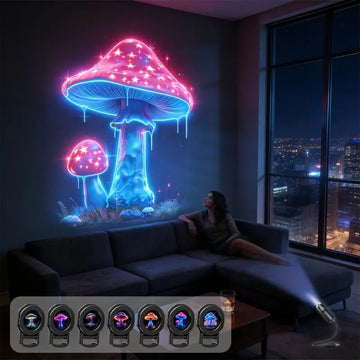 LED USB Mushroom Projection Light