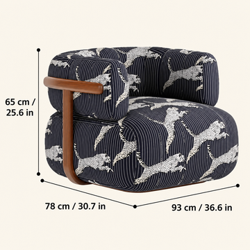 Modern Accent Sofa Chair with Leopard Print