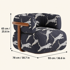 Modern Accent Sofa Chair with Leopard Print