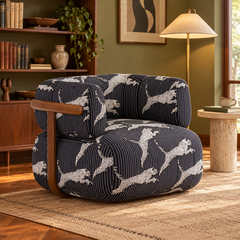 Modern Accent Sofa Chair with Leopard Print