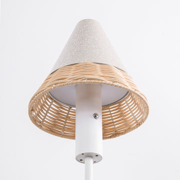 Outdoor patio rattan floor lamp