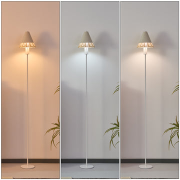 Outdoor patio rattan floor lamp