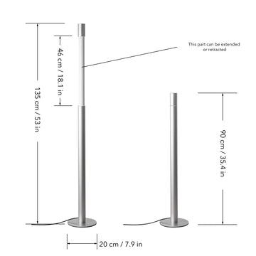 Minimalist Aluminum Telescopic Floor Lamp 53‘’H