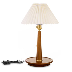 Walnut Table Lamp with Empire Lamp Shade