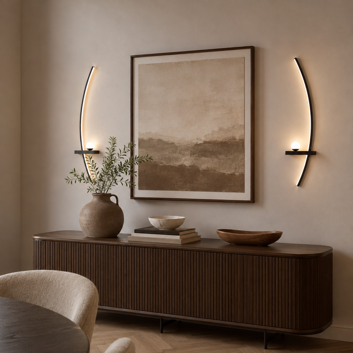 2-Pack Modern Orb Arc Wall Sconces