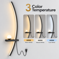 2-Pack Modern Orb Arc Wall Sconces