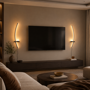 2-Pack Modern Orb Arc Wall Sconces