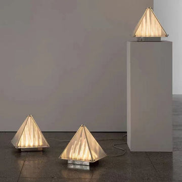 Modern Pyramid Table Lamp with Hand-Wave Control, 3 Color Modes & Stepless Dimming
