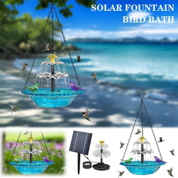 Solar Hanging Bird Bath Fountain for Outdoors