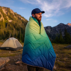 Quilted Water and Stain Resistant Fluffy Down Blanket for Camping, Hiking, Fishing