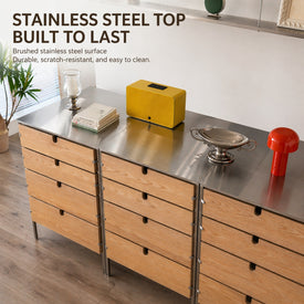 4-Tier Stainless Steel Storage Cabinet / Bar Counter Cabinet