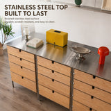4-Tier Stainless Steel Storage Cabinet / Bar Counter Cabinet