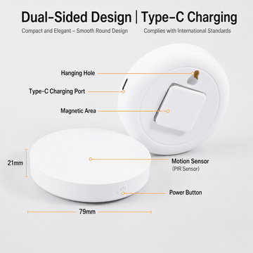 4/6pcs Magnetic Motion Sensor Night Lights, Dual Mode (Auto/Always-On) Under Cabinet Lighting