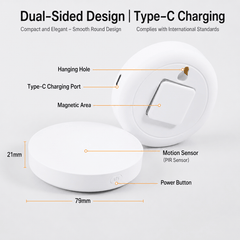 4/6pcs Magnetic Motion Sensor Night Lights, Dual Mode (Auto/Always-On) Under Cabinet Lighting