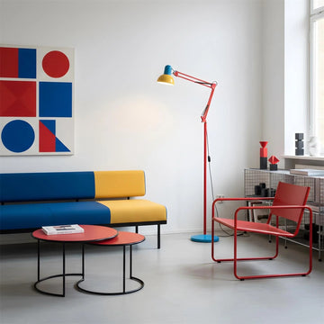 Adjustable Memphis-Style Floor Lamp with Bold Colour Design