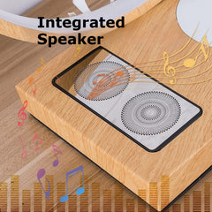 3-in-1 LED Bedside Desk Lamp with 15W Fast Wireless Charger & Speaker, Stepless Dimmable