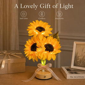 Sunflower Night Light, Rechargeable Dimmable Flower Lamp